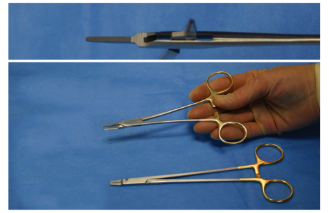 <p>Nickname: Vascular NH </p><p>Use: Holds fine and CV needles, used for grafts </p><p>Features: Short, wide - to - narrow with cross serrations </p>