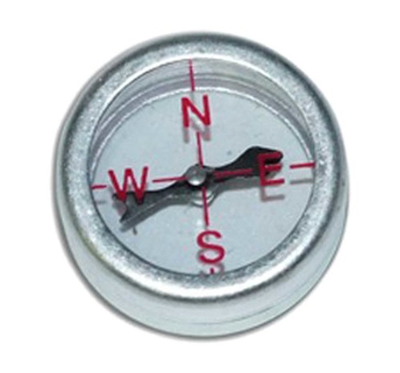 <p>A small bar magnet mounted on a pin so that it can spin around</p><p>It will point in the direction of a nearby magnetic field</p>