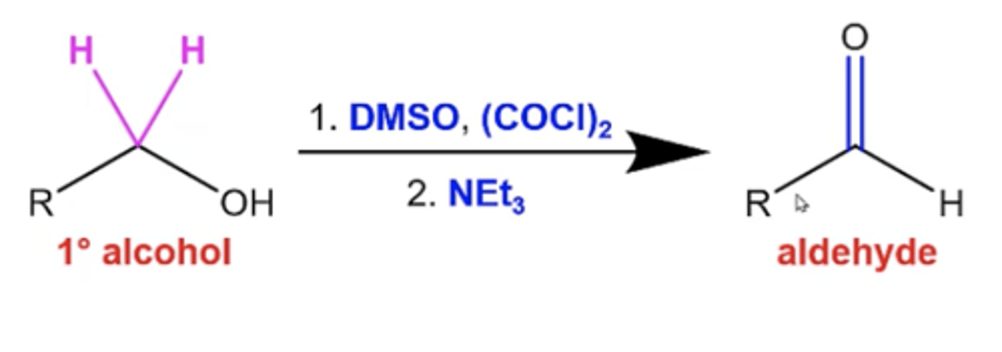 <p>use these reagents:</p><p>1. DMSO, (COCl)2</p><p>2. NEt3</p>