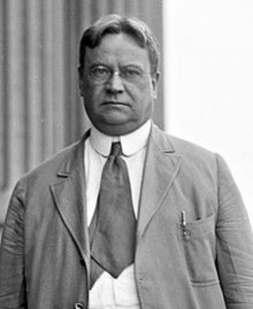 <p>Elected Republican governor of California in 1910, Johnson oversaw numerous progressive reforms, including the passage of woman suffrage at the state level. In 1917 he entered the Senate, where he proved an isolationist in foreign affairs. He is famous for declaring that "the first casualty when war comes is truth."</p>