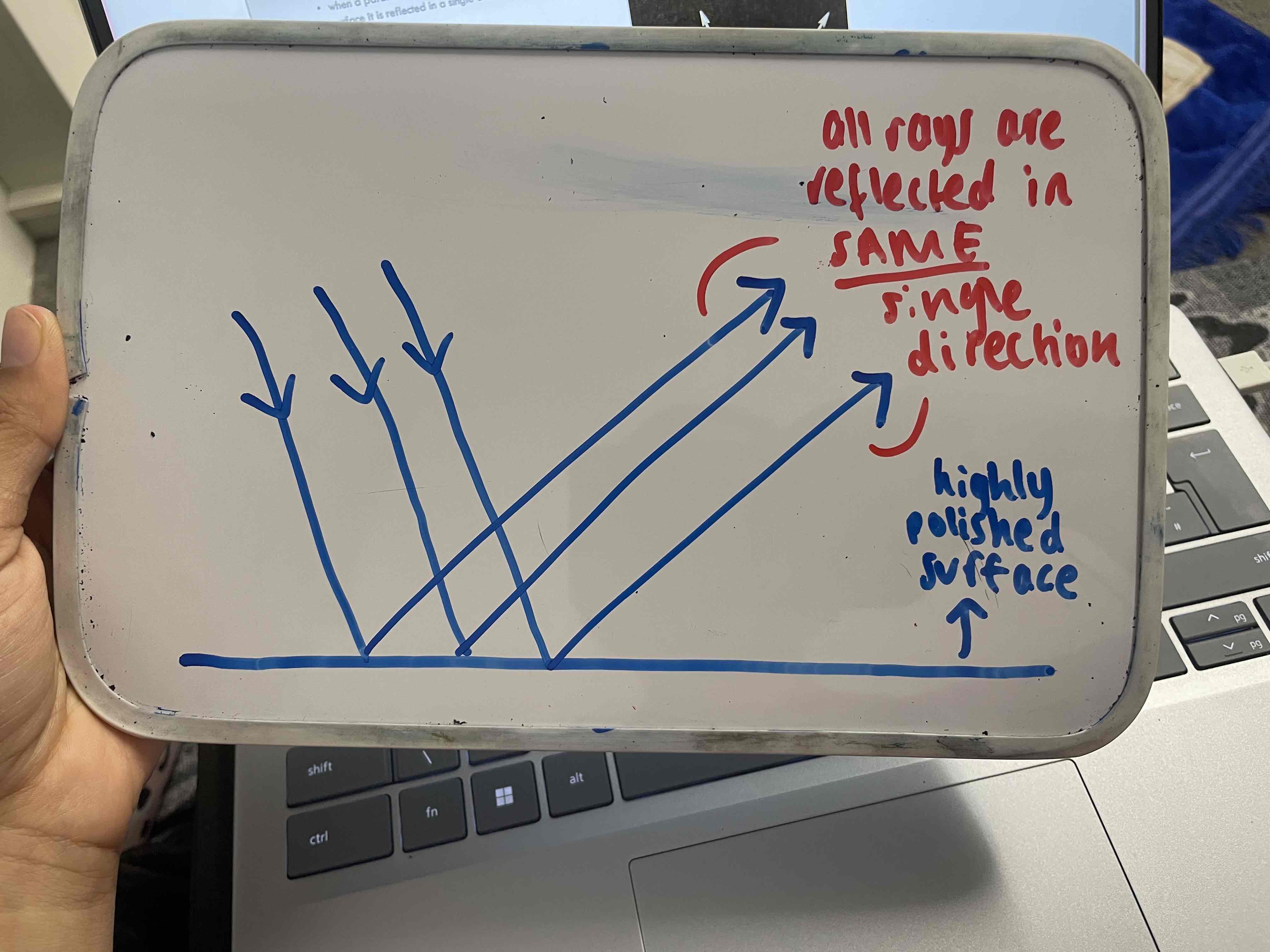 <p>when a parallel pencil of rays is incident on a highly polished surface in a single (THE SAME) direction </p>
