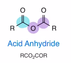 <p>oxygen bonded to 2 carbonyl groups</p>