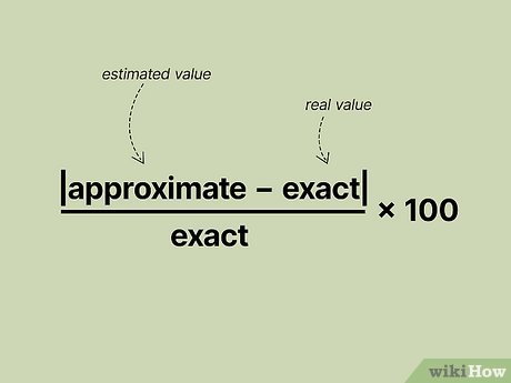<p><span>% Error = ((Measured Value - Actual Value) / Actual Value) * 100</span></p>