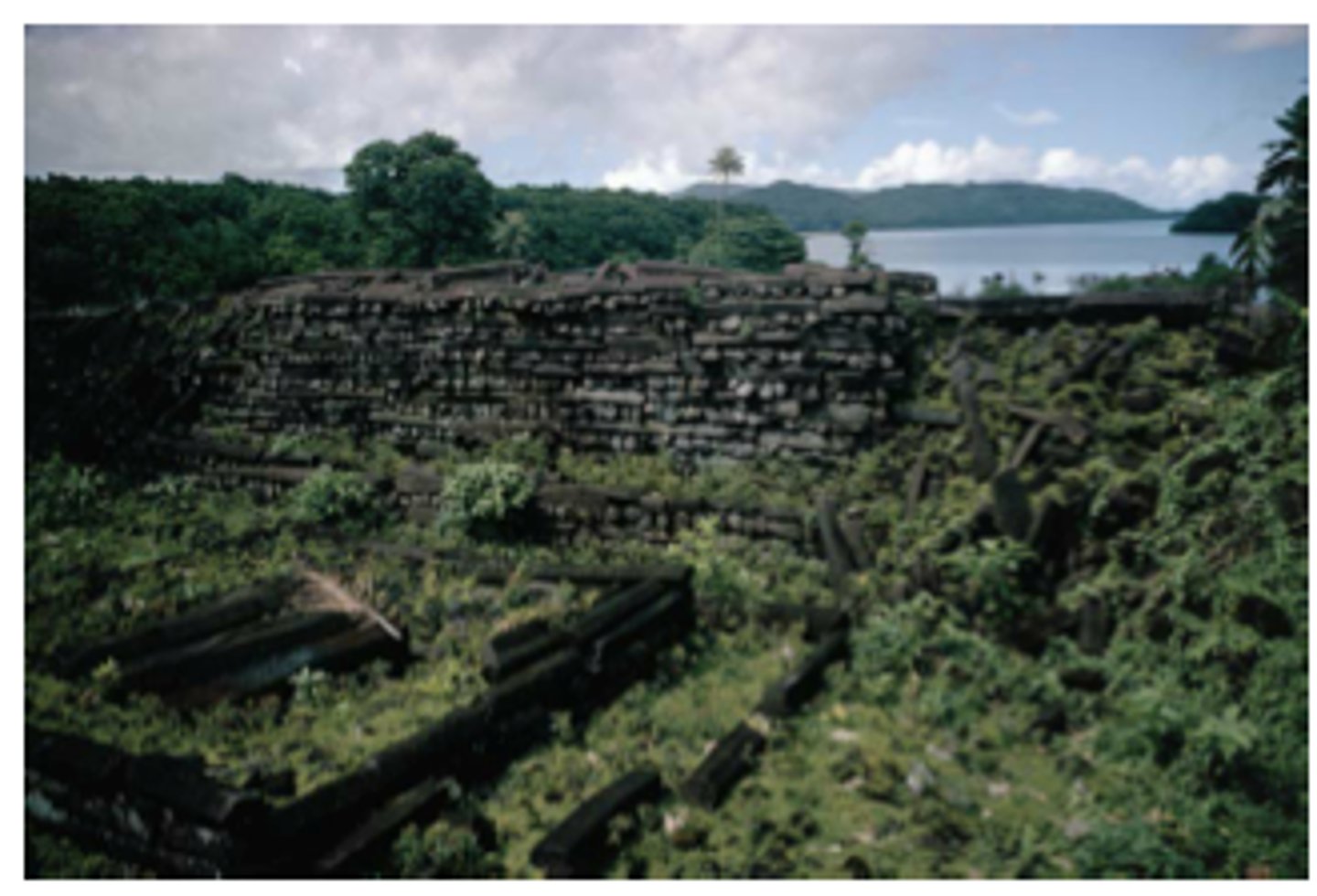 <p>Pohnpei, Micronesia. Saudeleur Dynasty. c. 700-1600 C.E. Basalt boulders and prismatic columns.</p>