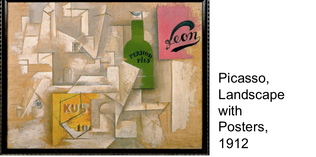 <ul><li><p>Cubism: Picasso, Braque and others</p></li><li><p>Attempt to depict the visual world with basic shapes (neck recognized by cylinder)</p></li></ul><p></p>