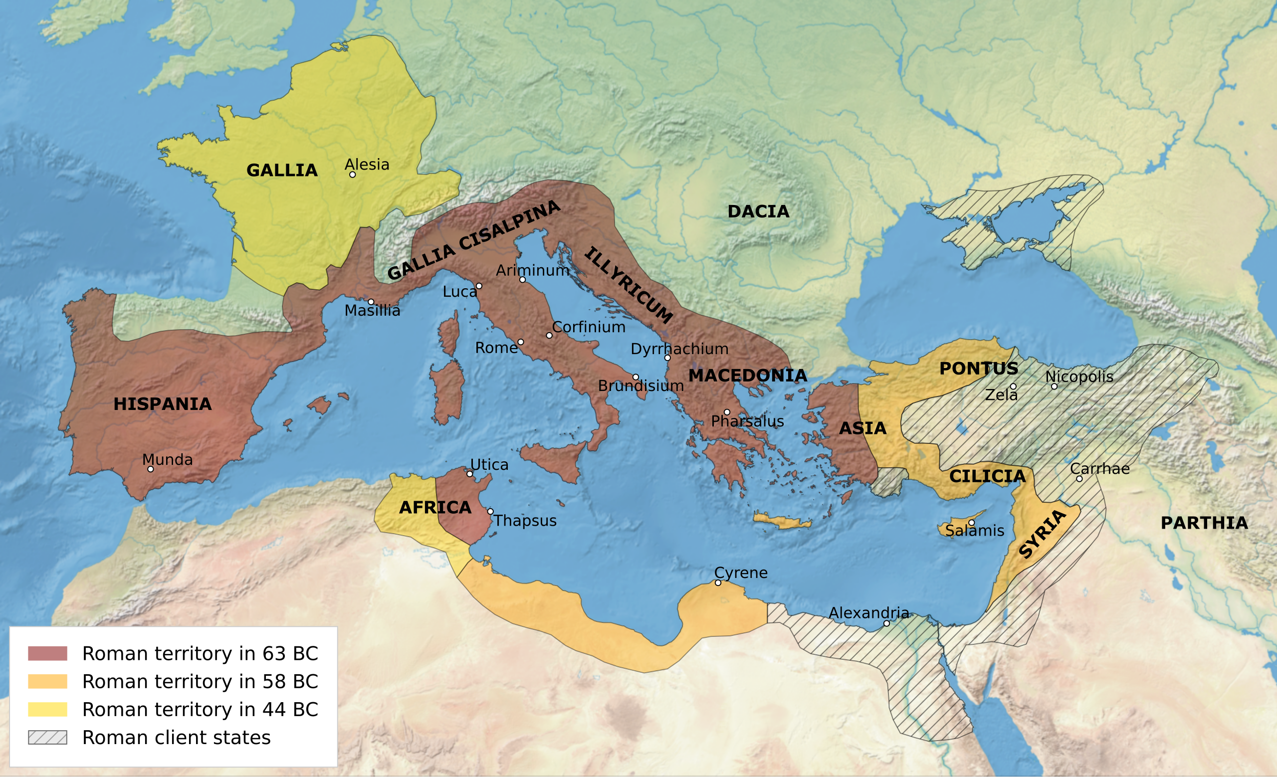 <p>49 BCE - 45 BCE - Roman Civil War / Caesar’s Civil War (All Facts) </p>