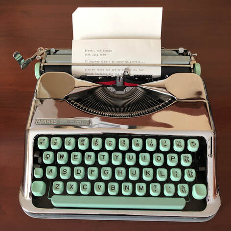 <p>(v.) <em>to write something using a machine that has keys, such as a computer or a cell phone</em></p><p>“Tim learned to _______ on an old typewriter.”</p>