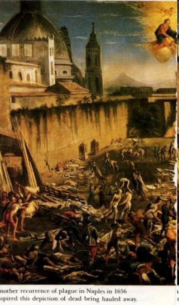 <p>It was spread by fleas from infected rats, leading to a significant population reduction in England.</p>