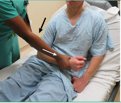 <p><strong>Posterior Shoulder Dislocation: Treatment</strong></p><p>-__________ and immobilization</p><ul><li><p>Axial traction on ___________ arm with elbow flexed, apply traction and __________ rotate </p></li></ul><p>-X-rays before and after reduction, recheck neurovascular status too </p><p></p>