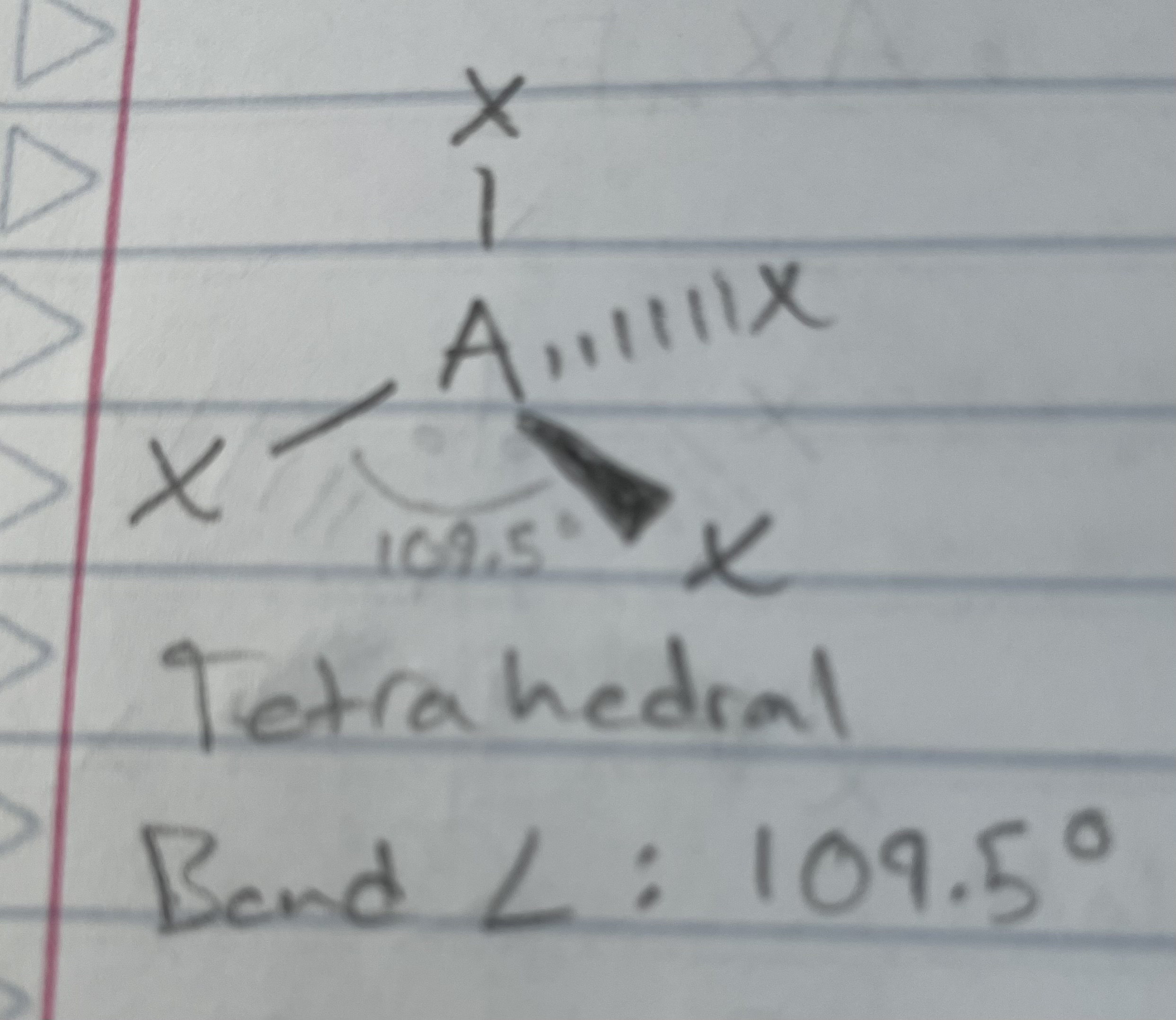 <p>Tetrahedral</p><p>Angle: 109.5</p>