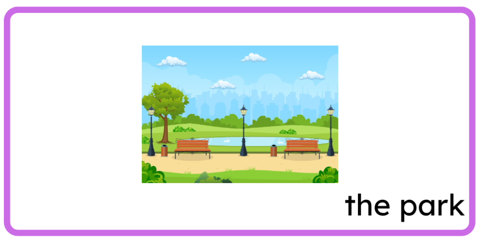 <p>the park</p>