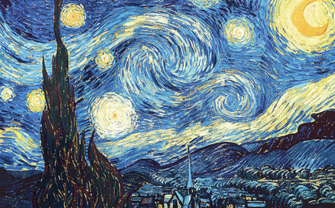 * dot to dot effect through spacing between stars and curving contours
* ensure fluidity and contours even tho less important for others
* surreal, stylized; used lines instead of silhouettes
* comfort and stability through light in dark village in contrast to swirling motifs