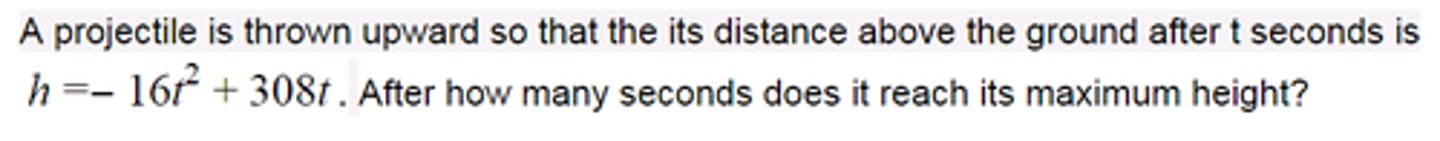 <p>After how many seconds until the maximum height is reached?</p>