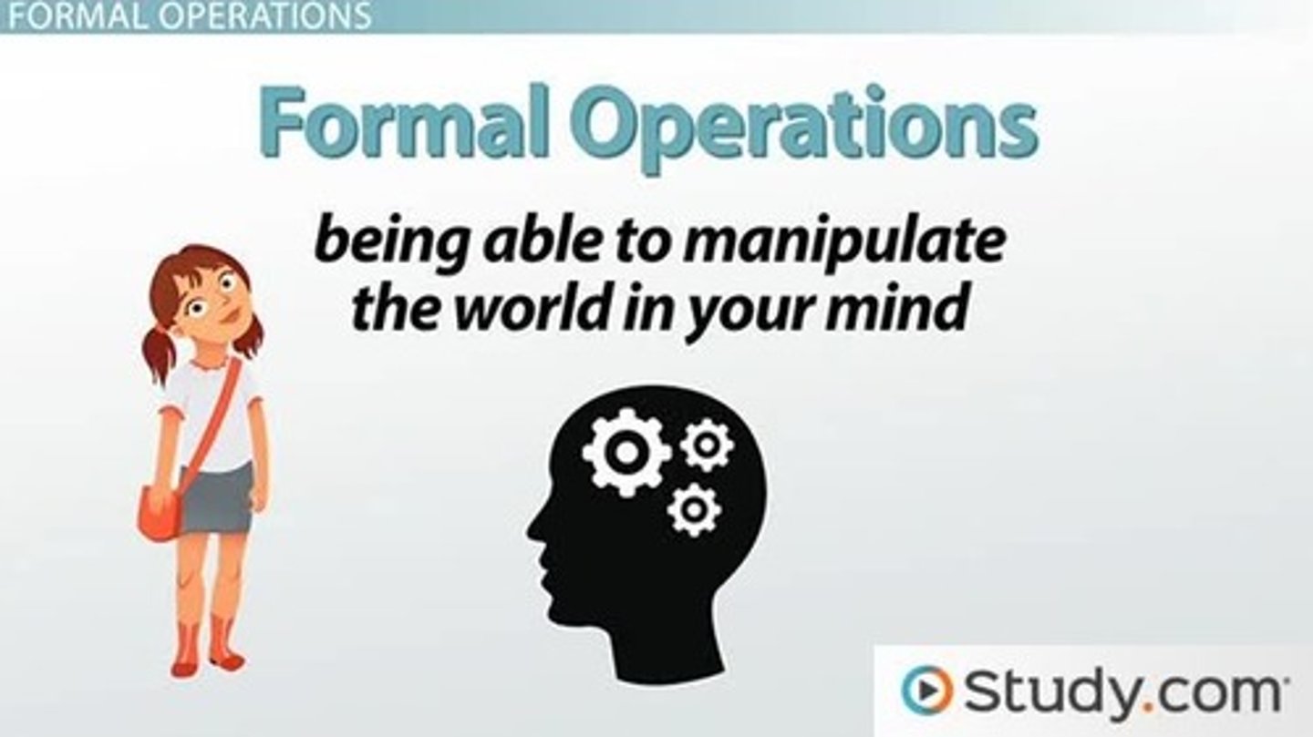 <p>(B) Formal Operational</p><p>Since the adolescent was able to examine the situation from multiple angles instead of simply right or wrong, they are clearly in that final stage of Cognitive Development: Formal Operational.</p>