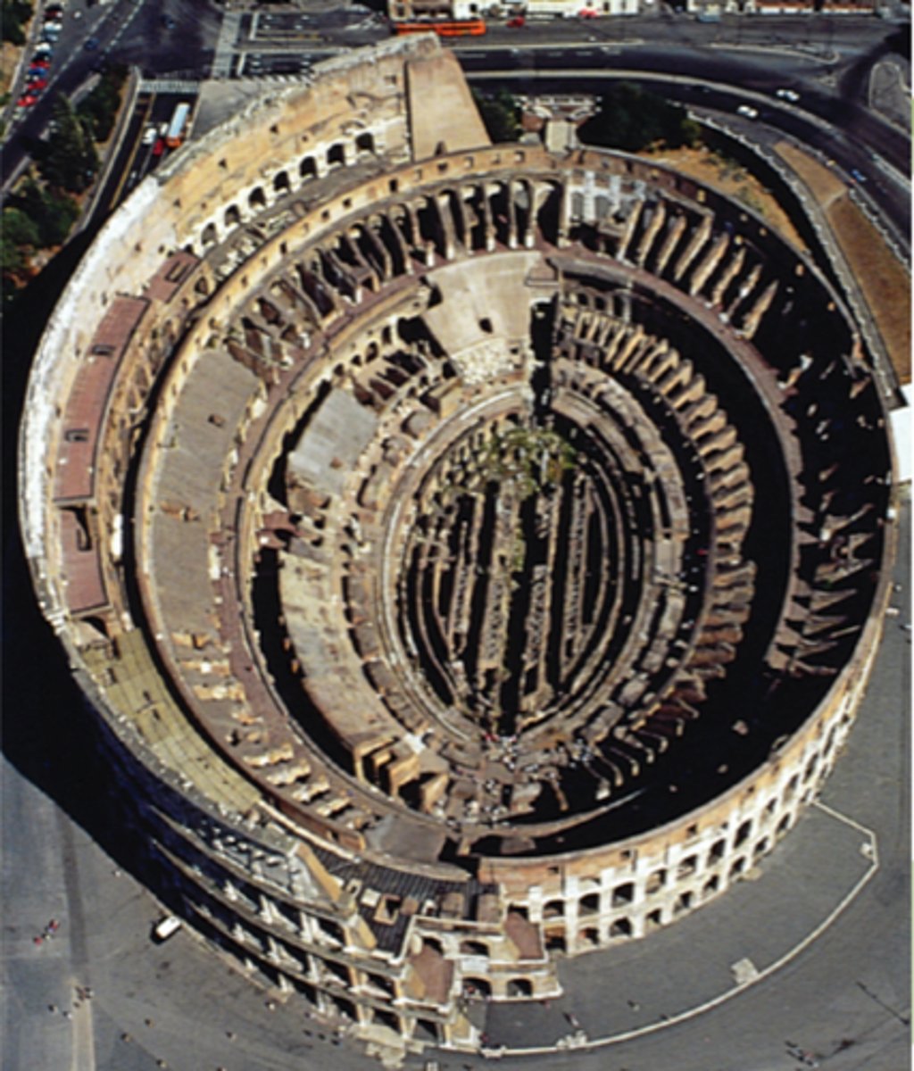 <p>Colosseum for roman games. A combination of roman arch and vault construction</p>