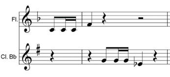 <p>statement of a motive in another voice or hand</p>