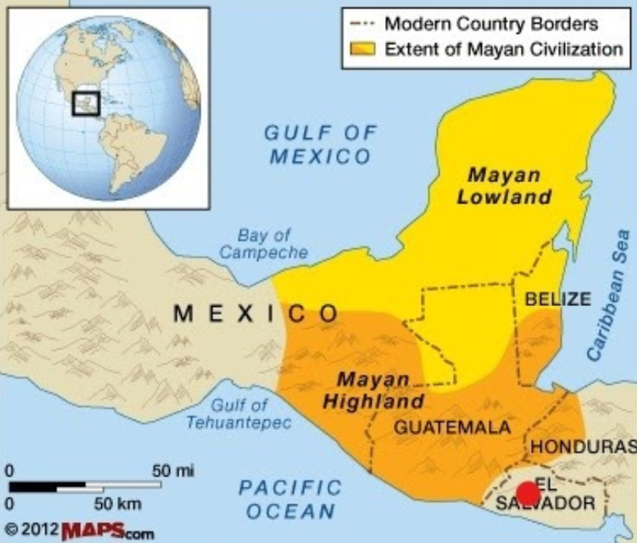 <p>The mountainous regions of southern Guatemala and parts of Chiapas, Mexico. This area is characterized by volcanic soil, making it agriculturally productive, and its political centers include Kaminaljuyu and Copan. This area played a key role in the Preclassic and Classic periods as centers of trade and political power.</p>