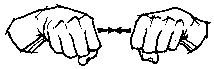 <p>“s” handshapes, tap together twice</p>