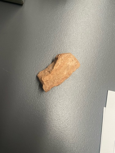 <ul><li><p>Light brown</p></li><li><p>Detrital</p></li><li><p>very fine grains, silt/clay</p></li><li><p>Breaks very easily </p></li></ul>