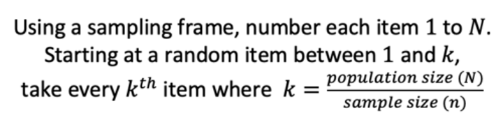<p>How do you carry out systematic sampling?</p>