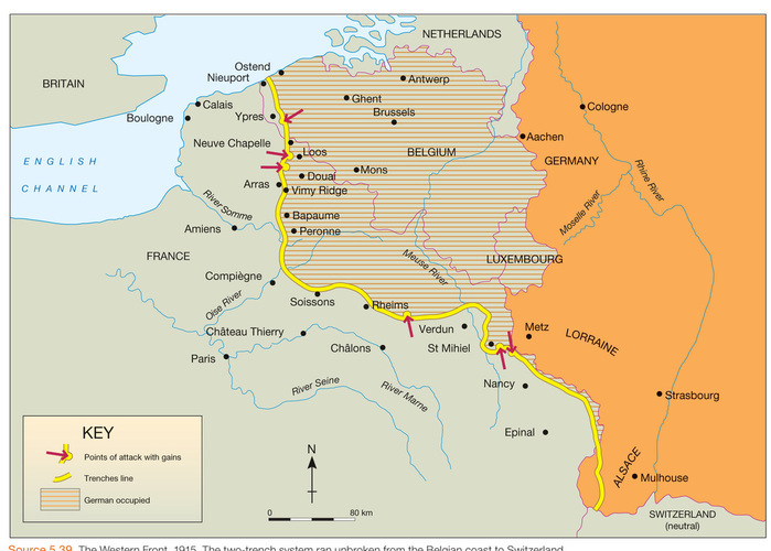 <p>Reached from North Sea to Switzerland (see yellow line on map)</p>