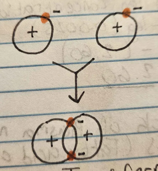 <p>Electrons are shared</p><p>Non-polar: shared equally</p><p>Polar: 1 atom is more electronegative than the other</p>