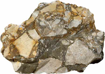 <ul><li><p>clastic</p></li><li><p>SiO2</p></li><li><p>poorly sorted</p></li><li><p>alluvial fan</p></li></ul><p></p>