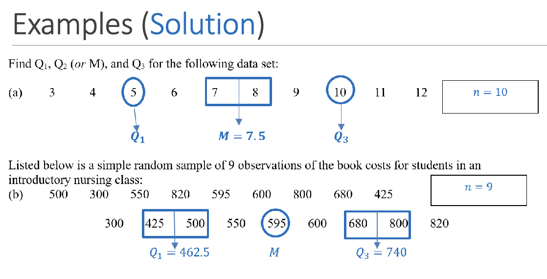 <p>• <strong>Odd:</strong> Omit the middle value (median) when calculating Q1 and Q3</p><p class="p1">• <strong>Even:</strong> Include all values when locating the first and third quartiles</p>