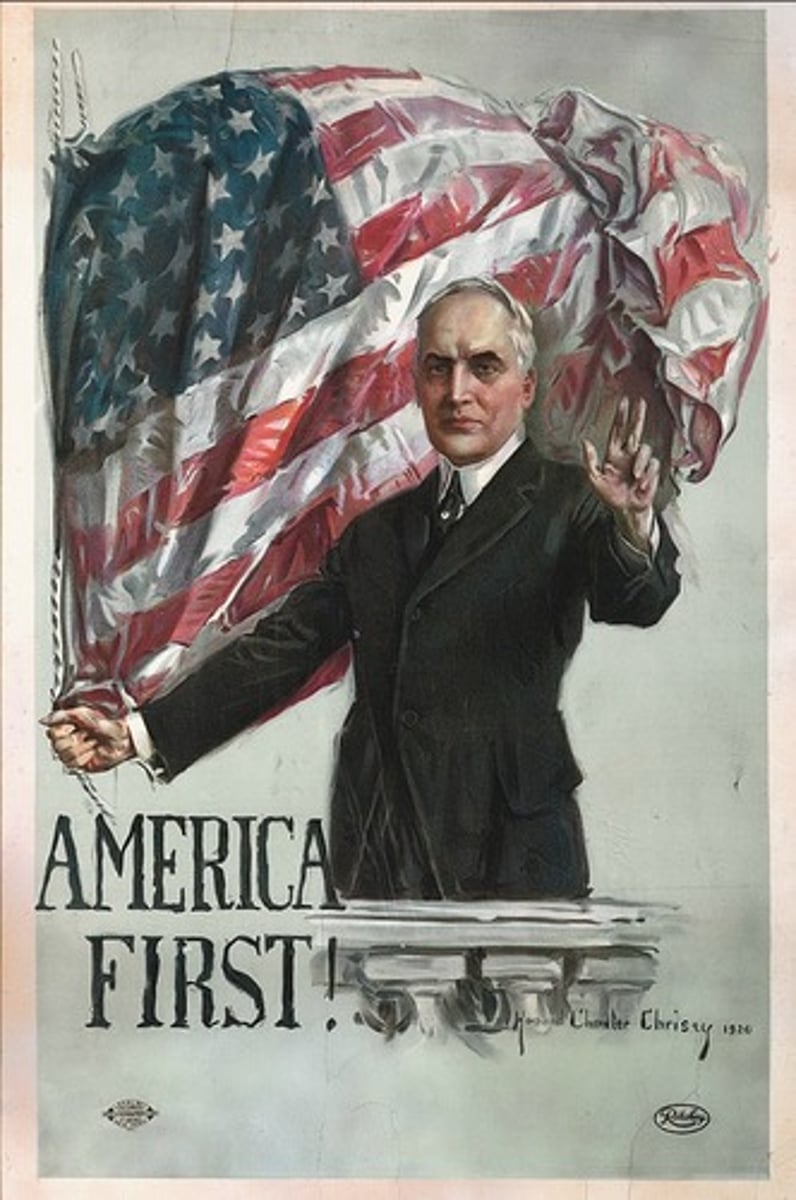 <p>After World War I 1919-20s, when Harding was President, the US and Britain returned to isolatoinism.</p>