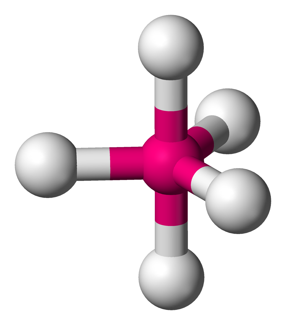 <p>5 electron domains, 0 lone pairs</p>