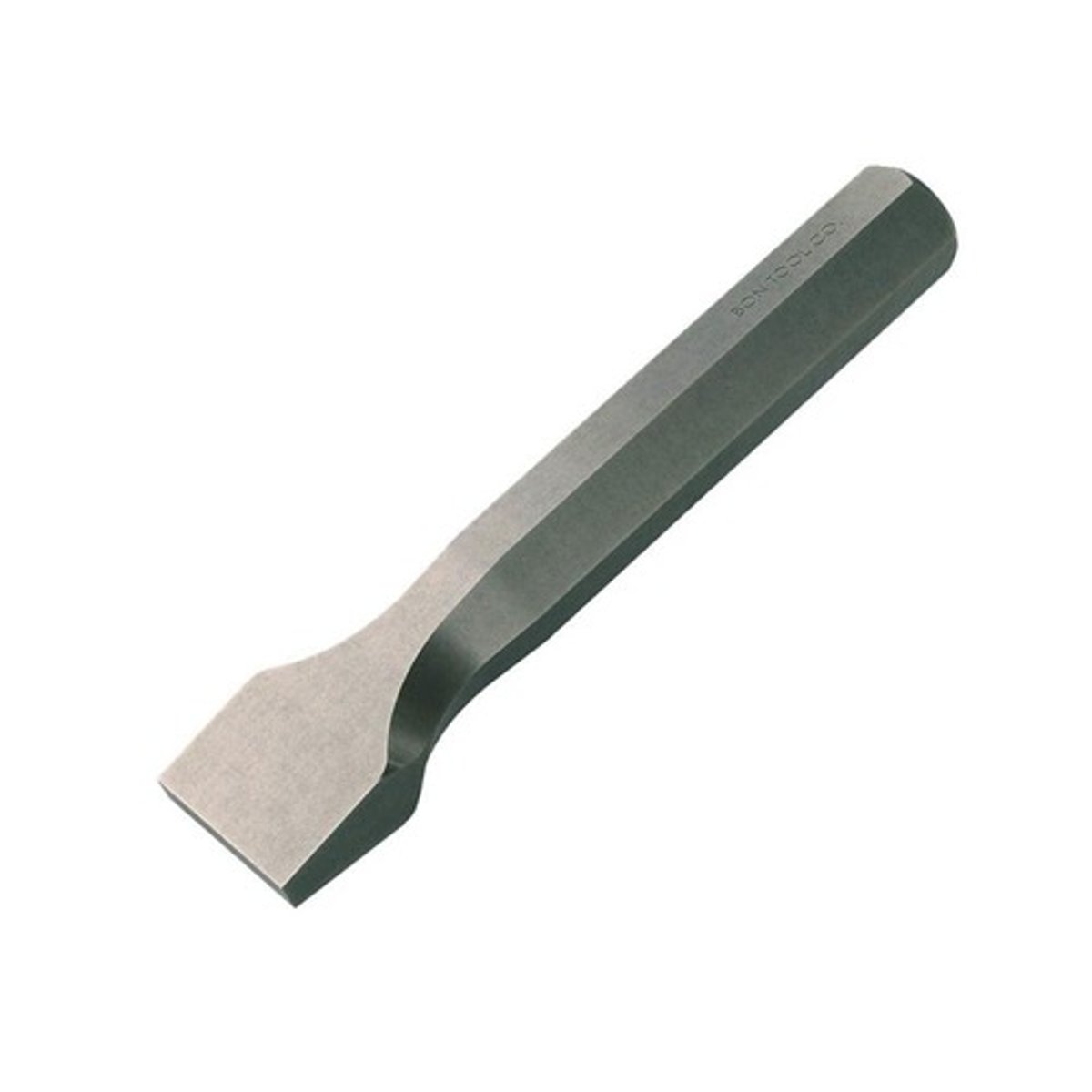 <p>wedge shaped chisel. This tool can be positioned on the stone and hit on the flat end with a mallet to break away unwanted stone.</p>