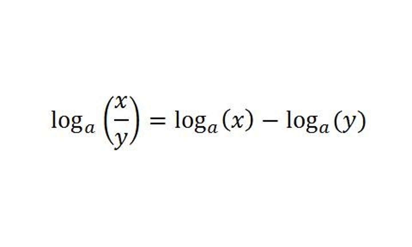 <p>log (x/y) = log x - log y</p>