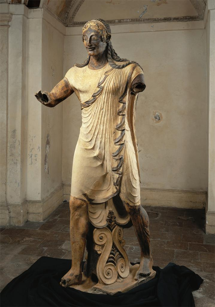   Terracotta, Archaic facial features, more movement, clothed*Etruscan