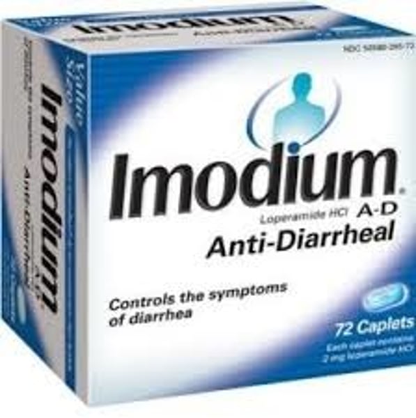 <p>Loperamide<br>- decreases absorption of fluid into the intestines, which slows down the frequency of defecation</p>