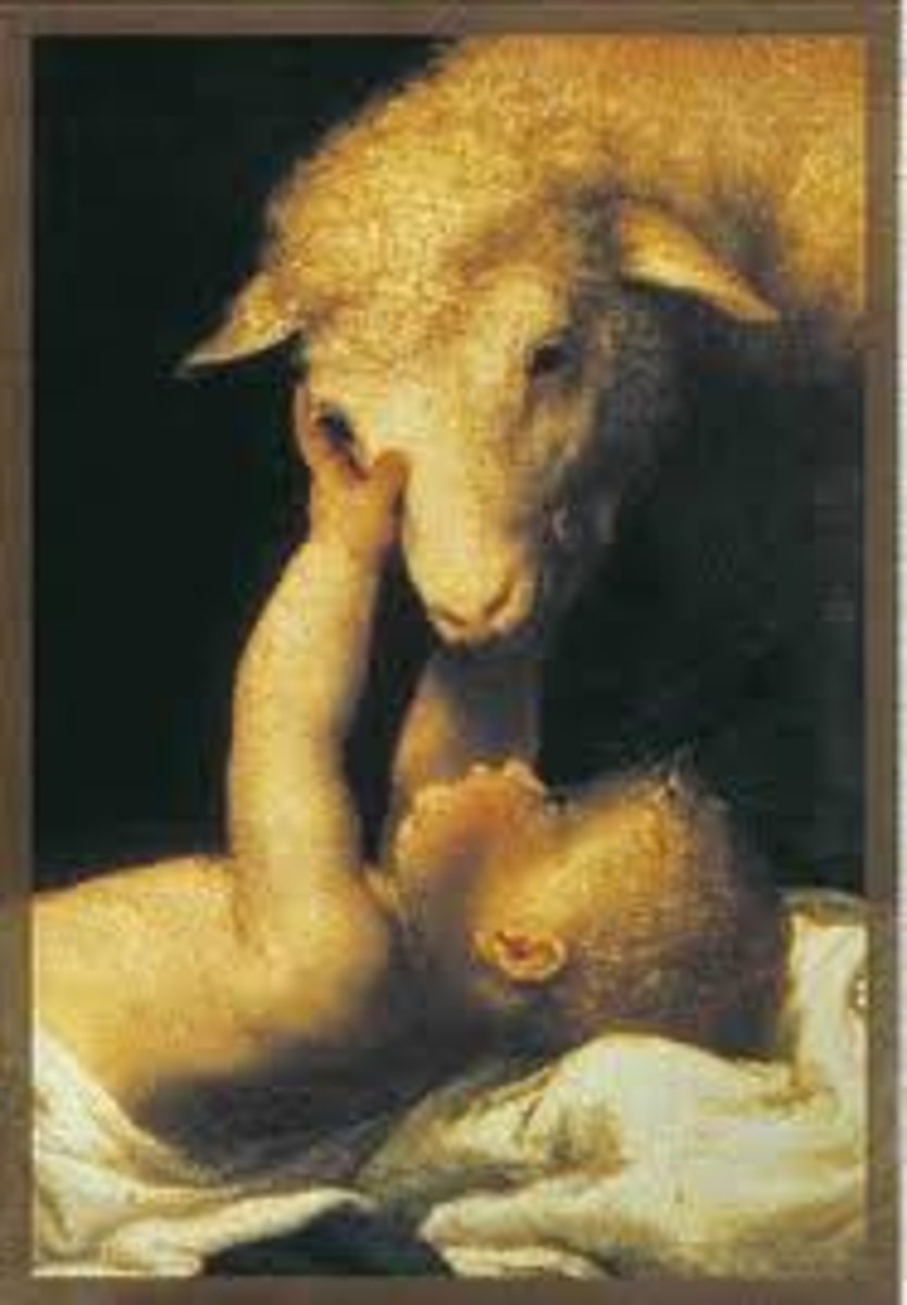 <p>Name: Lamb of God</p><p>Time Period: 520-547 BCE</p><p>Location: Church of San Vitale Ravenna</p><p>Medium: Glass Mosaic</p>