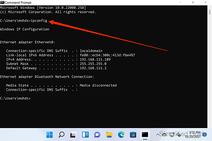 <ul><li><p>Gives basic IP address information of device such as Gateway, Subnetmask, DNS-Suffix</p></li></ul><p></p>