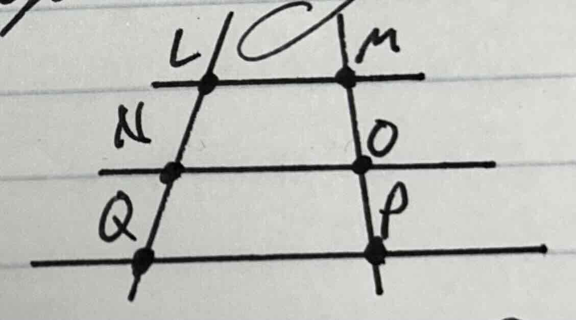 <p>If three or more parallel lines intersect two transversals then they divide the transversals proportionally.</p>