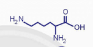 <p><span><span>NH₂-(CH₂)4-CH(NH₂)-COOH</span></span></p>