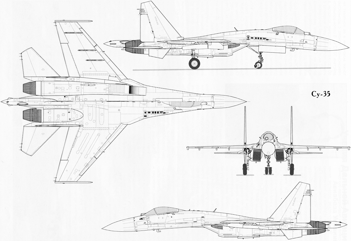 <p>FLANKER M, Sukhoi Su-35S, Су-35С (No canard, Single seat, Spiky tail sting, right mounted IRST, Advanced Flanker)</p>