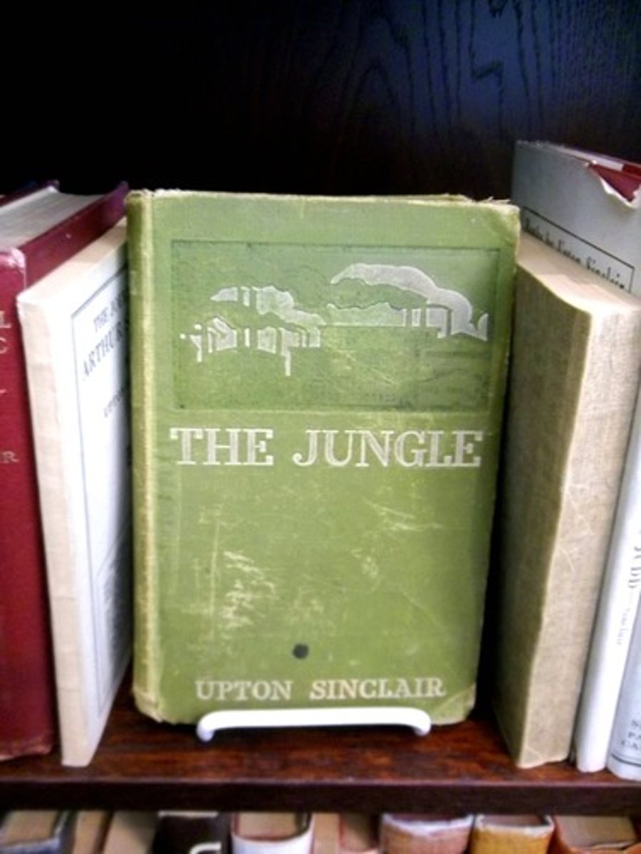 <p>muckraker who shocked the nation when he published The Jungle, a novel that revealed gruesome details about the meat packing industry in Chicago. The book was fiction but based on the things Sinclair had seen.</p>