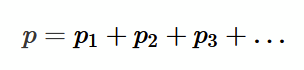 <p>for a gas mixture, the total pressure if the sum of the individual constituent pressures (consider gases as ideal gases, so they cannot interact with each other)</p>