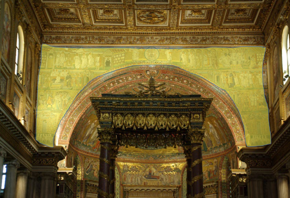<p>triumphal arch (in Christian churches)</p>