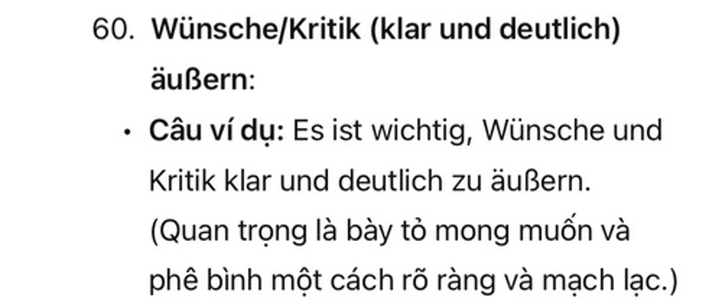<p>Wünsche / Kritik (klar und deutlich) äußern</p>