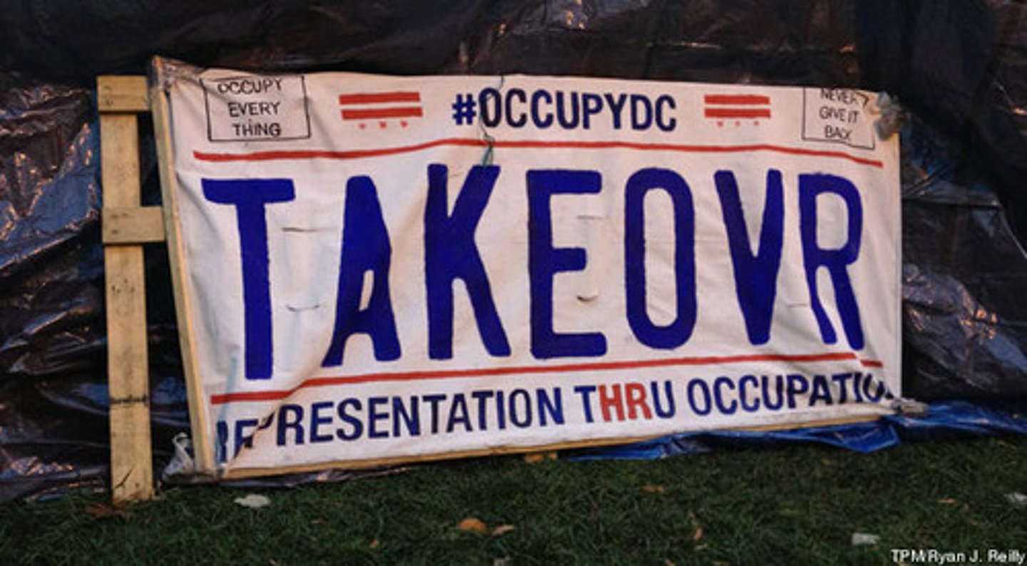 <p>to take control of a place</p>