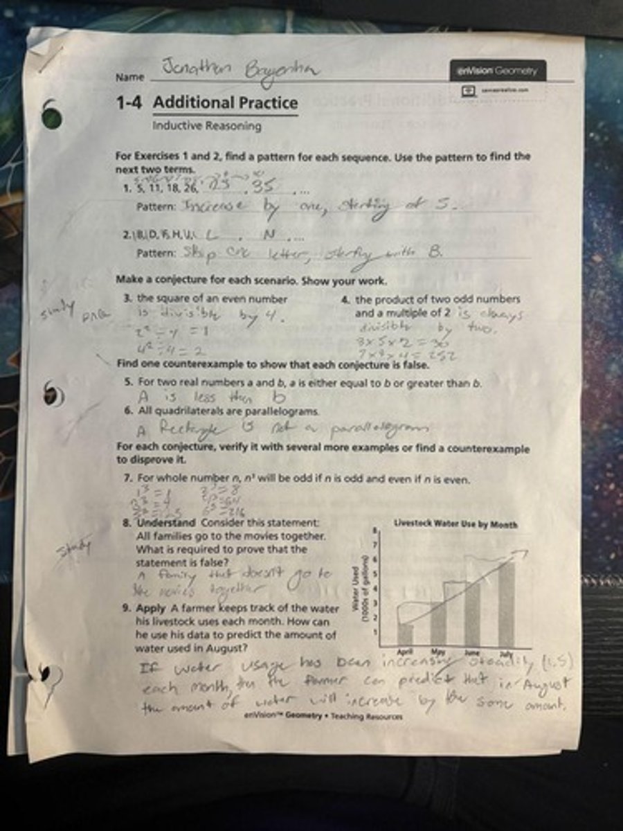 <p>Reasoning that involves looking for patterns and making generalizations.</p>
