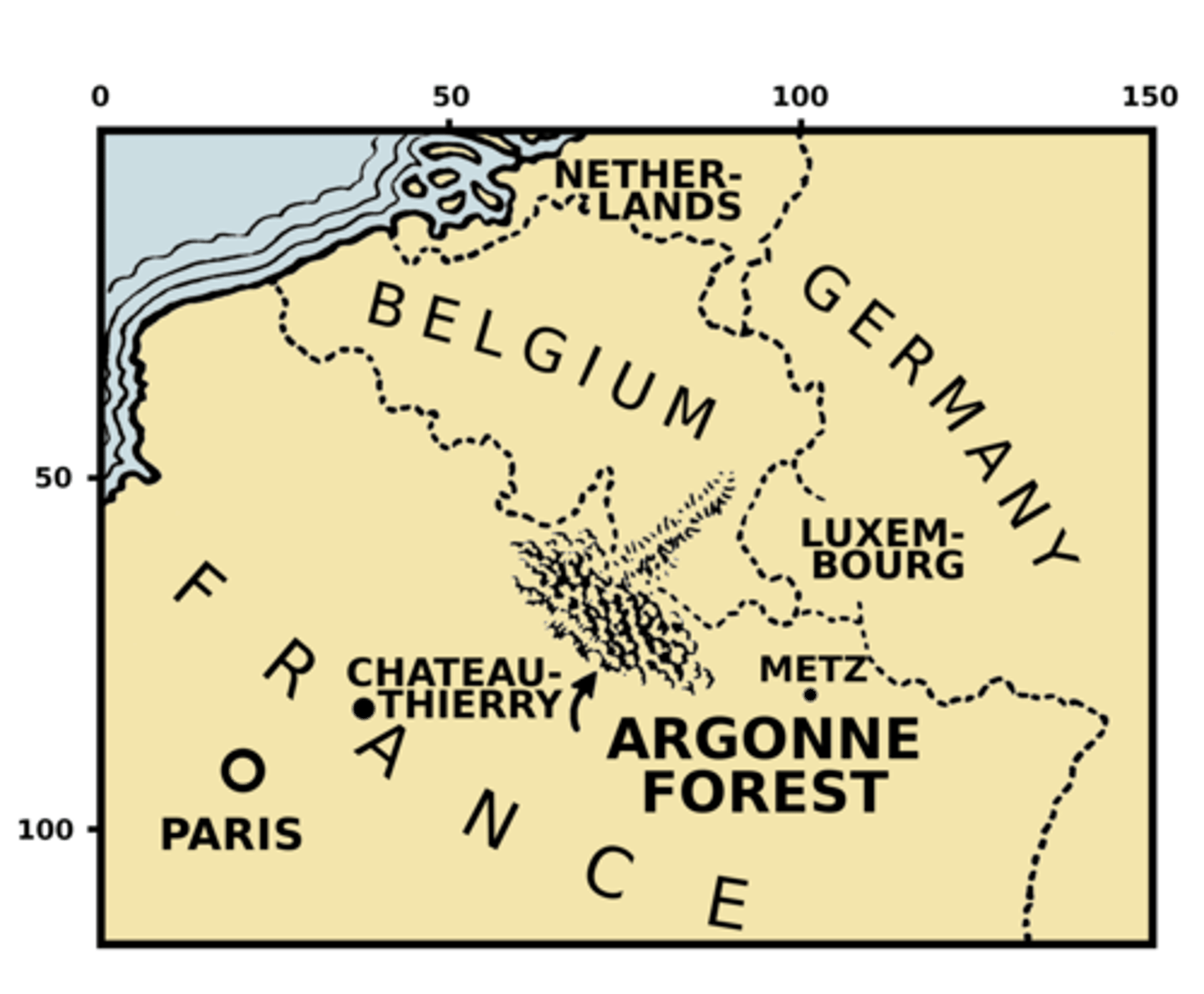 <p>The first significant engagement of American troops in WWI - and indeed, in any European war. To weary French soldiers, the American doughboys were an image of fresh and gleaming youth</p>