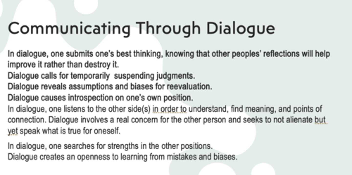 <p>Dialogue</p>