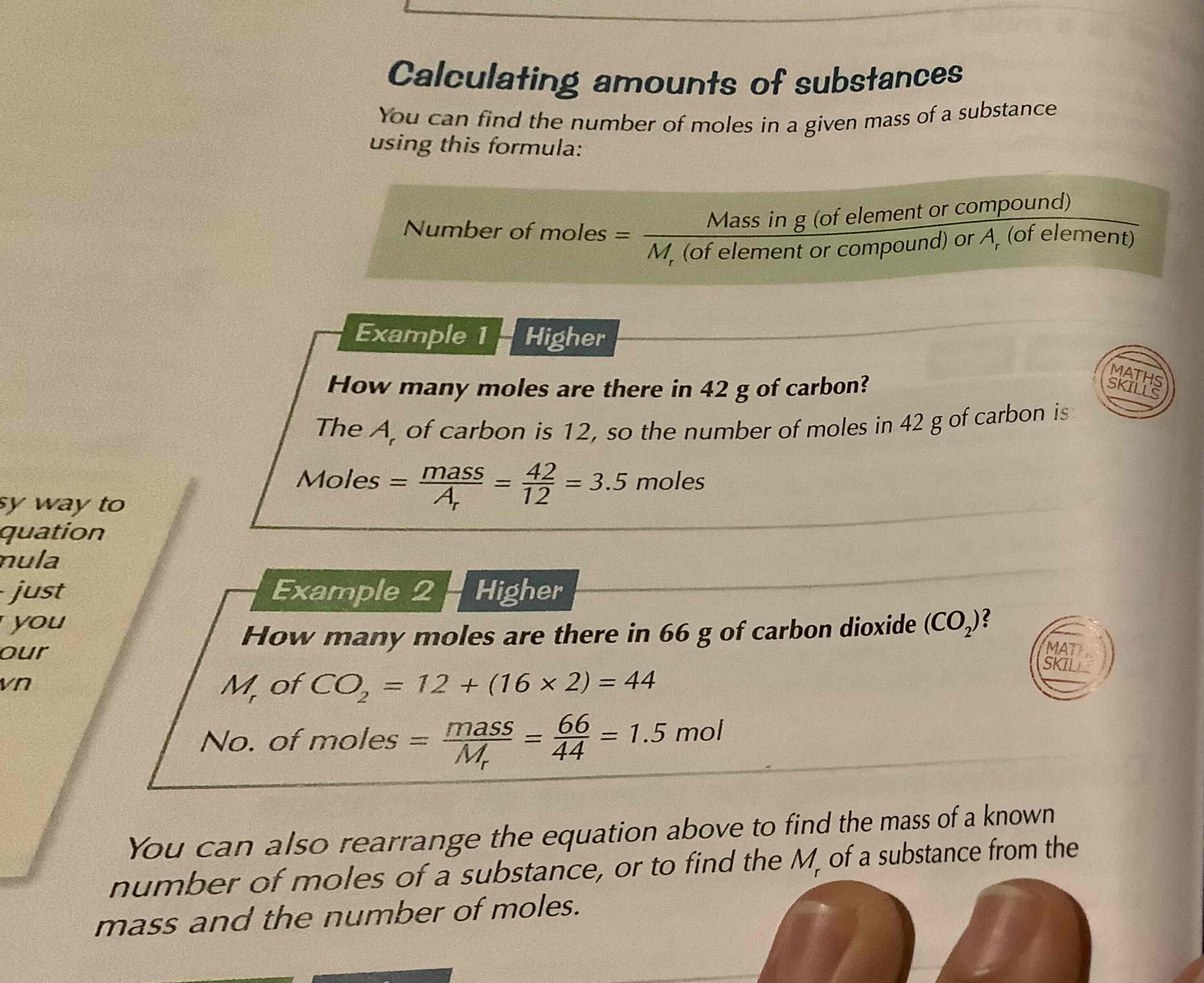 <p>moles = <u>mass</u></p><p>mr</p>