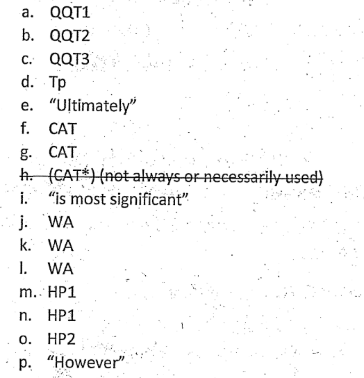 <p>List in correct order</p>
