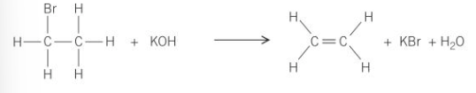 <p>C<sub>2</sub>H<sub>4</sub> + KBr + H<sub>2</sub>O</p>